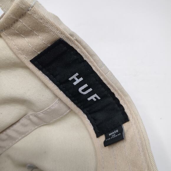 HUF Slideback Baseball Cap Beige One Size Adjustable Embroidered 6 Panel - Picture 9 of 10